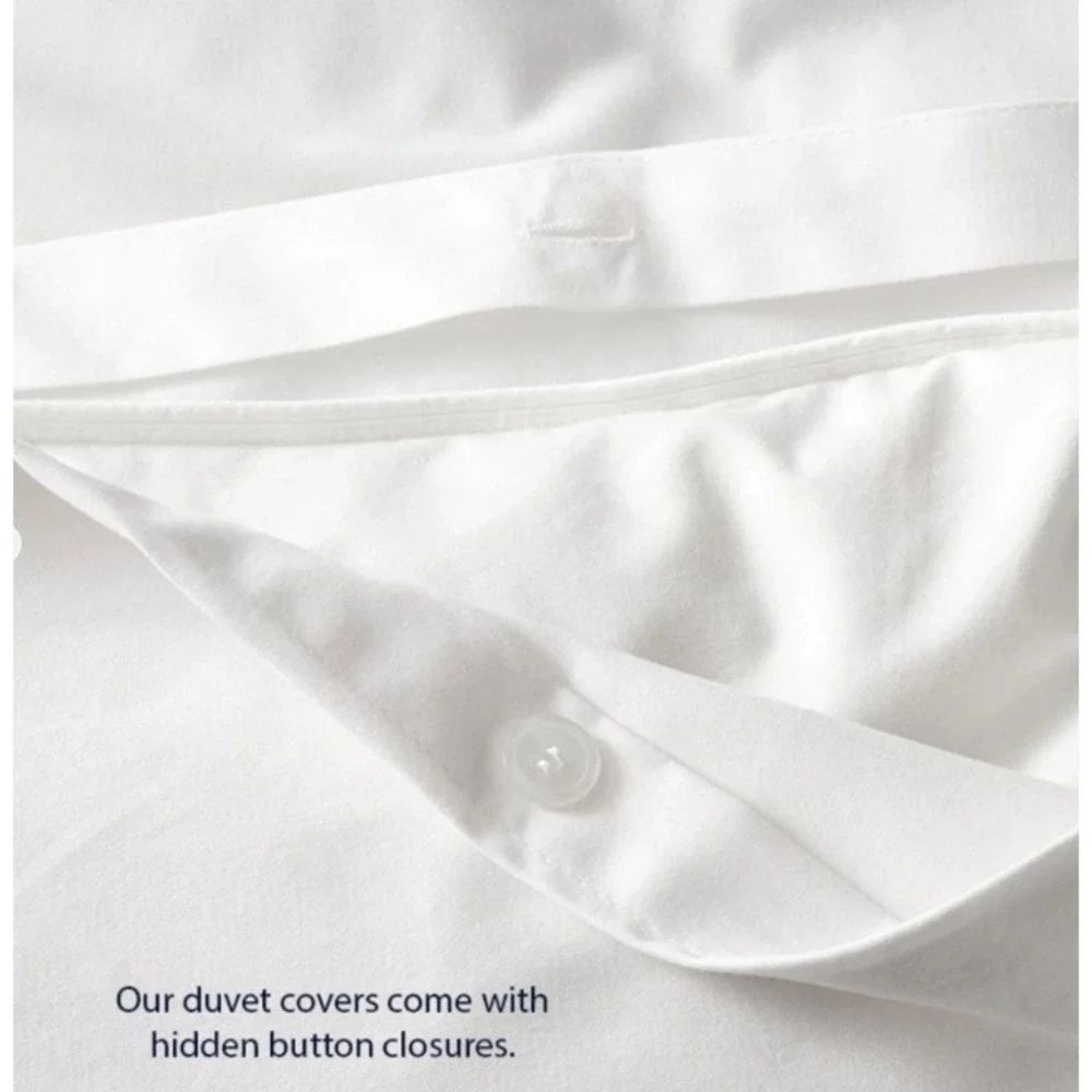 The Company Store Narrow Stripe Gold Cotton Percale Twin Duvet Cover